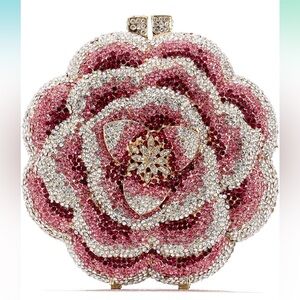RHINESTONE FLOWER CLUTCH